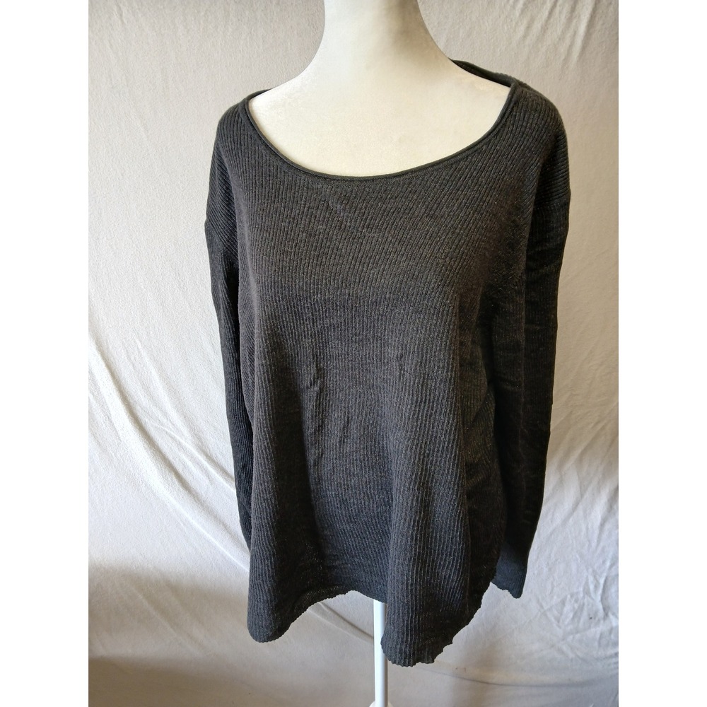 Merino wool long sleeve flowy Ribbed quiet luxery womens top coastal chill